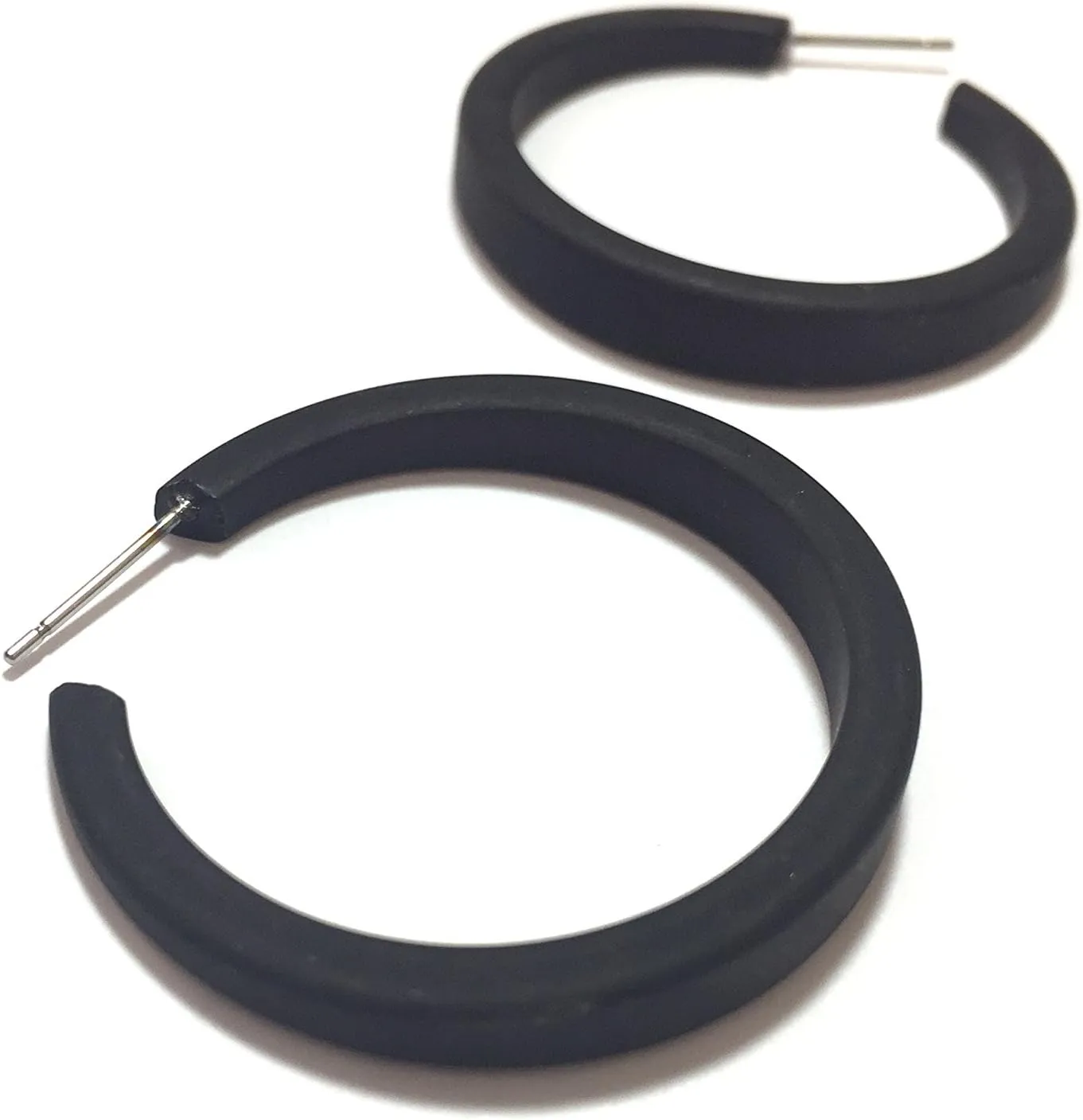 Phoenix Hoop Earrings, Lightweight & Hypoallergenic, Handmade Jewelry for Women, Round Circle Earrings, USA Made, Vintage Lucite Acrylic, 1.5” (37mm) Diameter