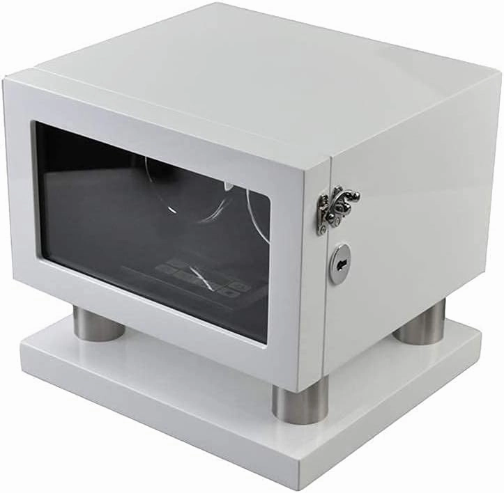 Piano Painted Automatic Watch Winder for 2 Watches, 5 Modes Ans Mute Motor, Watch Box with LED Light, Contains Watch Pillow (A)