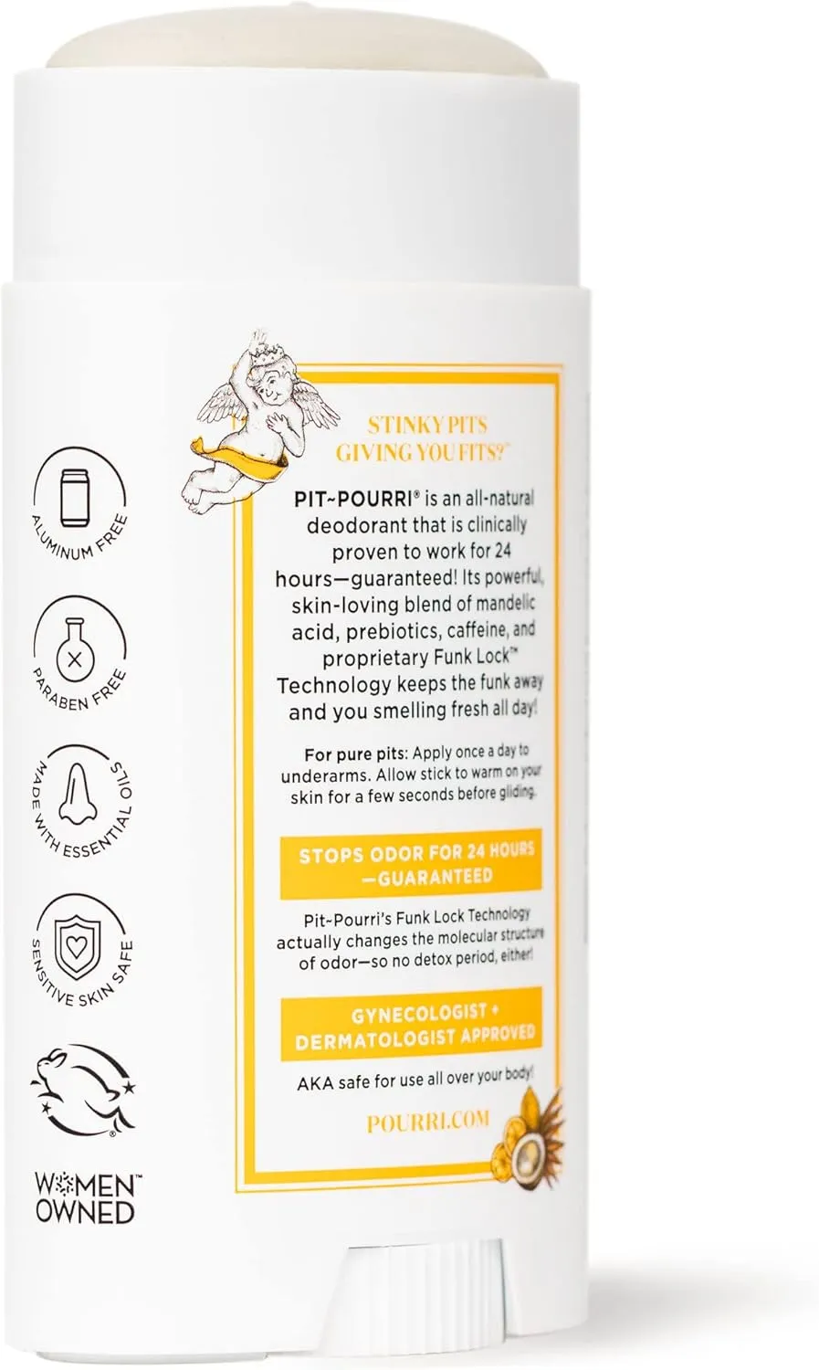Pit-Pourri All Day-All Over Natural Deodorant, Coconut Vanilla and Sandalwood - 2 Oz (Pack of 2)