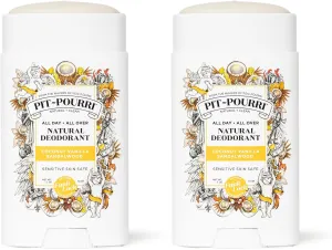 Pit-Pourri All Day-All Over Natural Deodorant, Coconut Vanilla and Sandalwood - 2 Oz (Pack of 2)