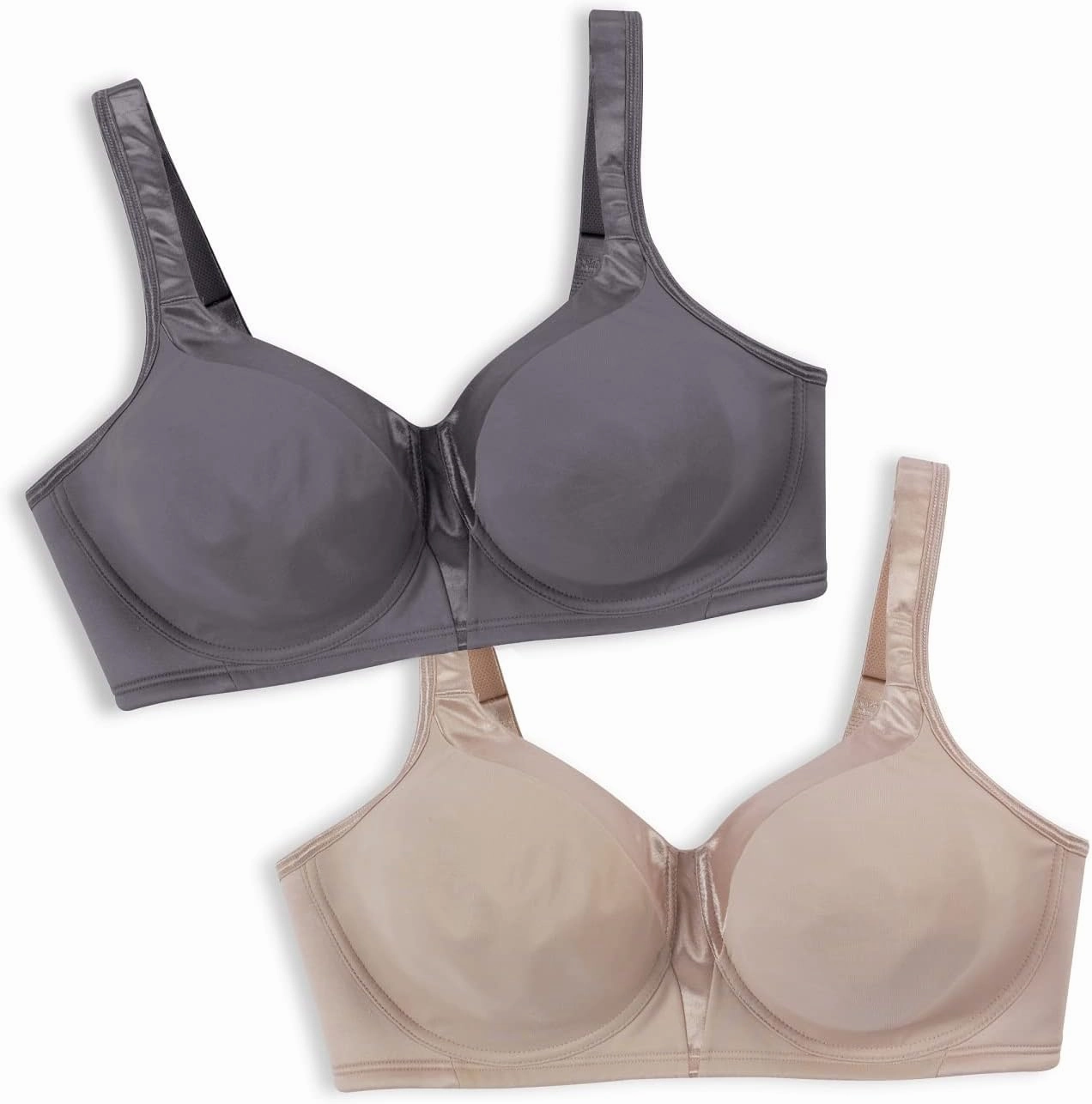 Playtex Women's Wireless Bra, 18 Hour Plus-Size T-Shirt Bras Available, Smoothing, Full Coverage, 4803, Single or 2-Pack