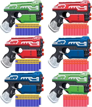 POKONBOY 6 Pack Blaster Toys Guns for Boys Fit for Nerf Bullets, Toy Guns with 160 PCS Refill Foam Darts for Boys Girls Hand Gun Toys for 6  Year Old Kids Party Favors Birthday