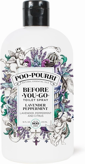 Poo-Pourri Before-You-Go Toilet Spray, Lavender Peppermint, Refill Bottle 16 Fl Oz - Lavender, Peppermint and Citrus