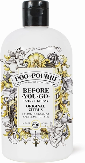 Poo-Pourri Before-You-Go Toilet Spray, Original Citrus, Refill Bottle 16 Fl Oz - Lemon, Bergamot and Lemongrass