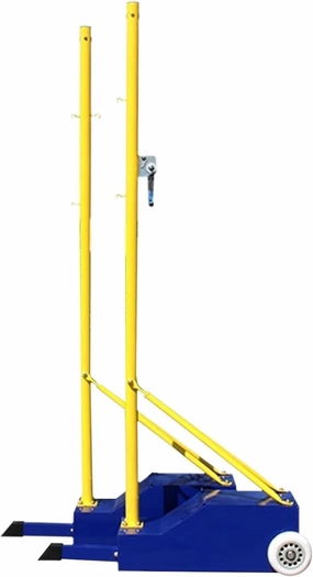Portable Badminton Net Frame with Stable Base and Wheels for Indoor & Outdoor Use Adjustable Steel Stand