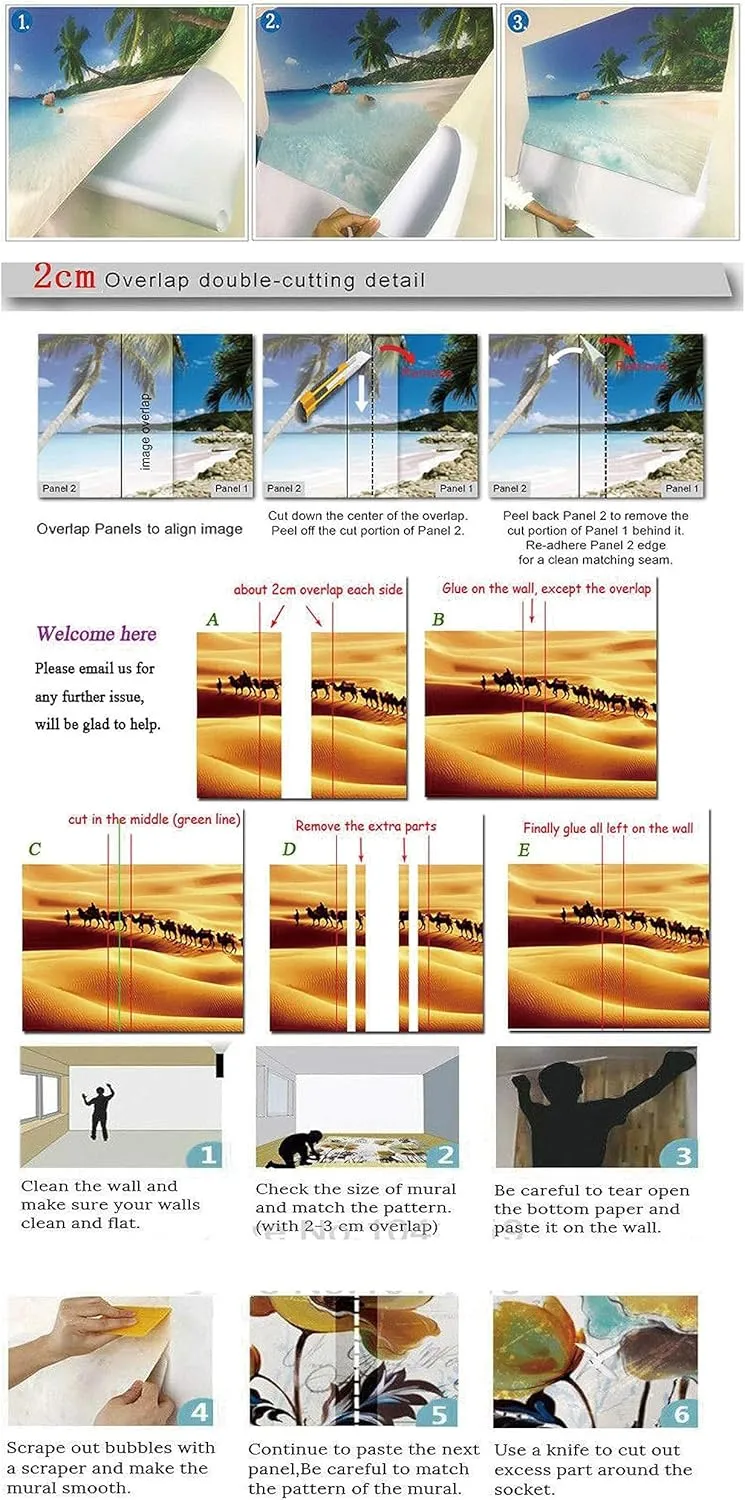 Prairie Mountains 3D Wall Murals, Natural Scenery Large Wallpapers Living Room Peel and Stick Wallpapers,for Office Bedroom Dining Room Home Decor,Self Adhesive-157.5" W x110.3 H