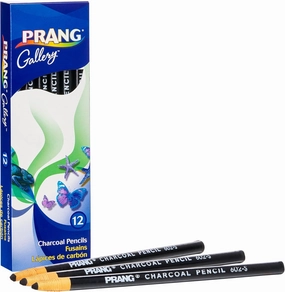 Prang Charcoal Pencils, Soft, Paper Wrapped, Black, 12 Count (60200) (Pack of 2)