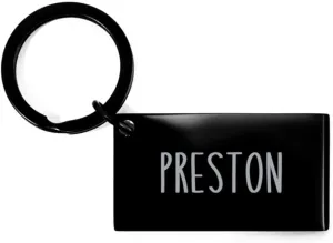 Preston Keychain Personalized Name Gifts for Preston Boys Men Him Birthday Christmas Stainless Steel Key Chain