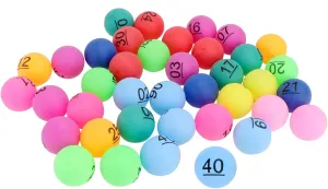 PRETYZOOM 30Pcs Bingo -Pong Balls Numbered Bingo Balls 1 to 40 Raffle Balls Multicolor Balls Game Balls Colorful 4CM