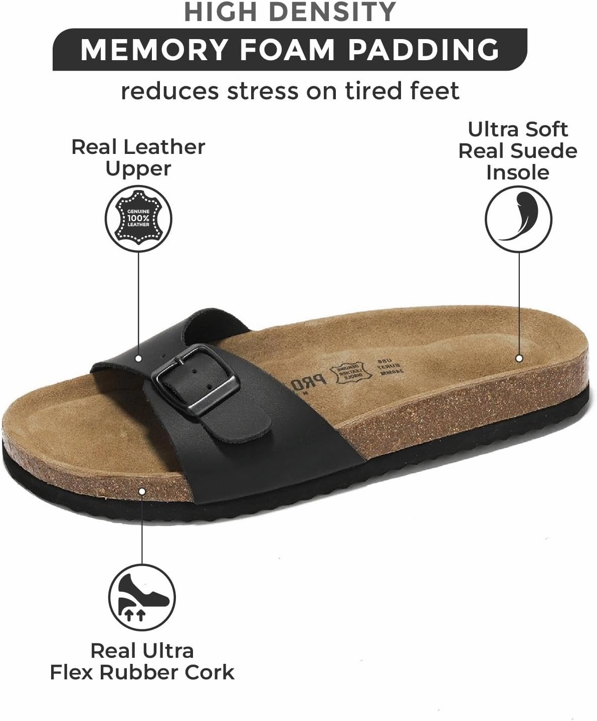 Project Cloud Genuine Leather Womens Sandals - Memory Foam Beach Essentials Womens Slippers - Perfect Summer Sandals for Women 2025 (Bahama)