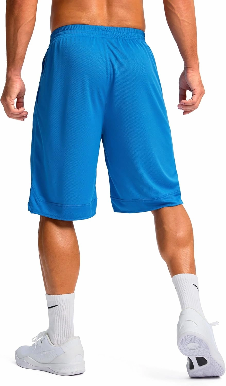 Pudolla Men's Basketball Shorts with Zipper Pockets 11" Long Gym Athletic Shorts for Men Lightweight Quick Dry
