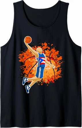 Puerto Rico Jersey Puerto Rican Basketball Fans Slam Dunk Tank Top