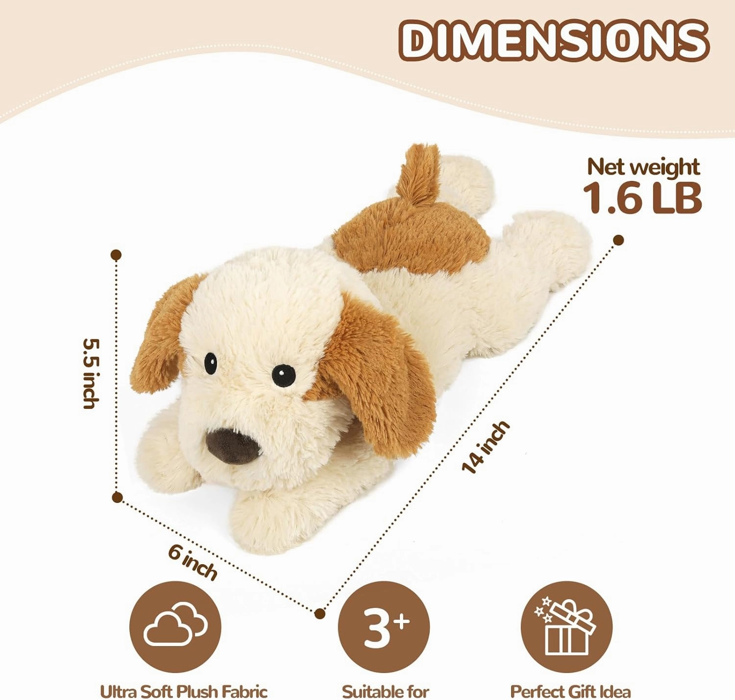 Puppy Stuffed Animals, Microwavable Stuffed Animal Adorable Fluffy Dog Plush for Warmth, Heatable & Coolable Lavender Scent Puppy Plush Toys, Cute Soft Dog Plushies for Kids & Adults Girls Boys Gifts
