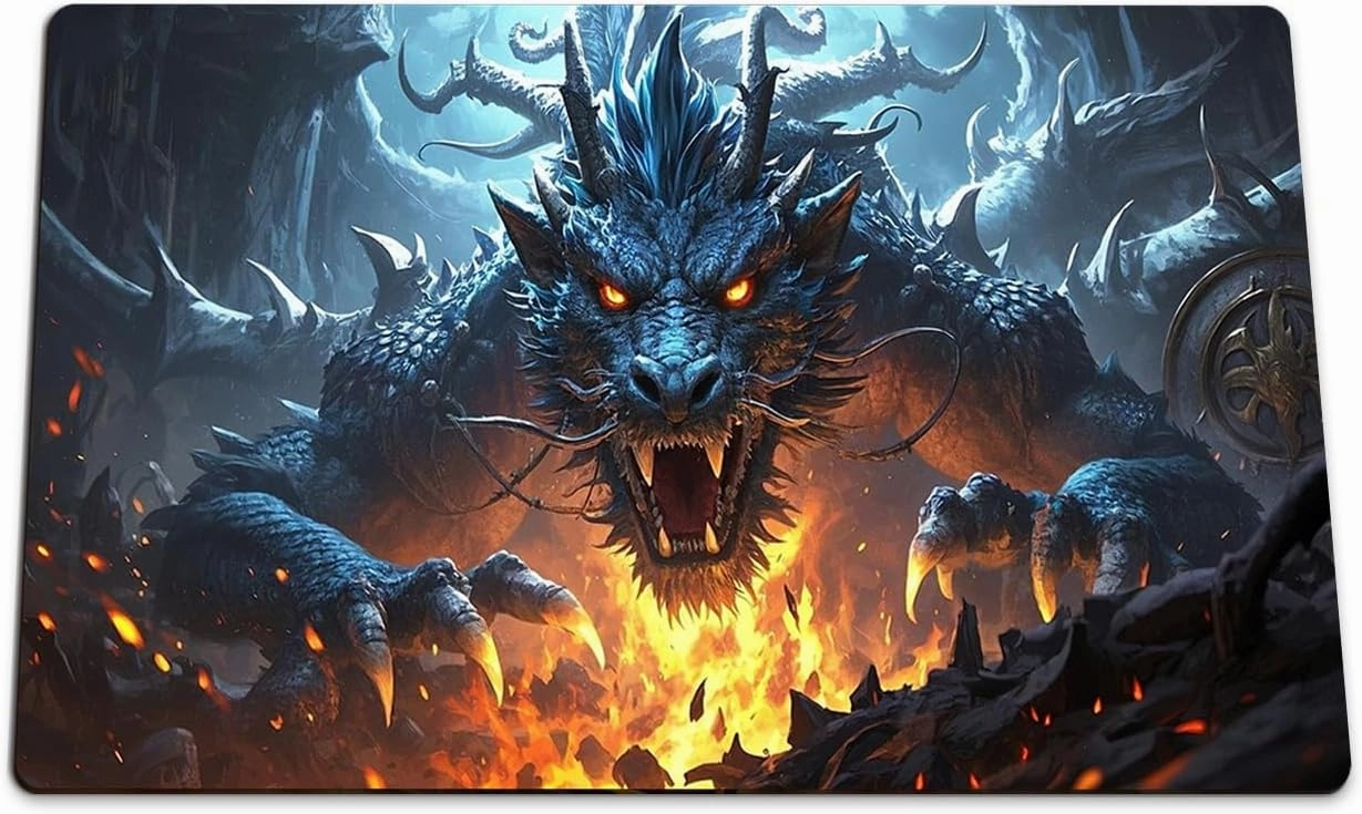 Purgatory Flame Dragon Playmat Trading Card Game mat TCG CCG Mat Free Bag