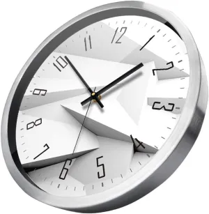 Quartz Wall Clock 14 Inches Silent Clocks Metal Clock Decorative Round Used for Bedroom Living Room Bedside (Color : Silver e Size : 14 Inches)