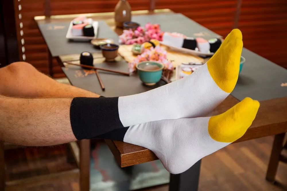 Rainbow Socks - Men's Women's - Sushi Socks Box Salmon Tamago Tuna Maki - 5 Pairs