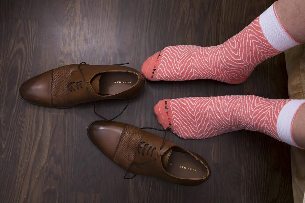 Rainbow Socks - Men's Women's - Sushi Socks Box Salmon Tamago Tuna Maki - 5 Pairs