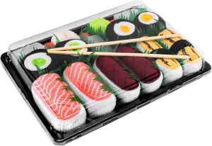 Rainbow Socks - Men's Women's - Sushi Socks Box Salmon Tamago Tuna Maki - 5 Pairs