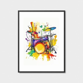 Rainbow Drum Kit Art Print