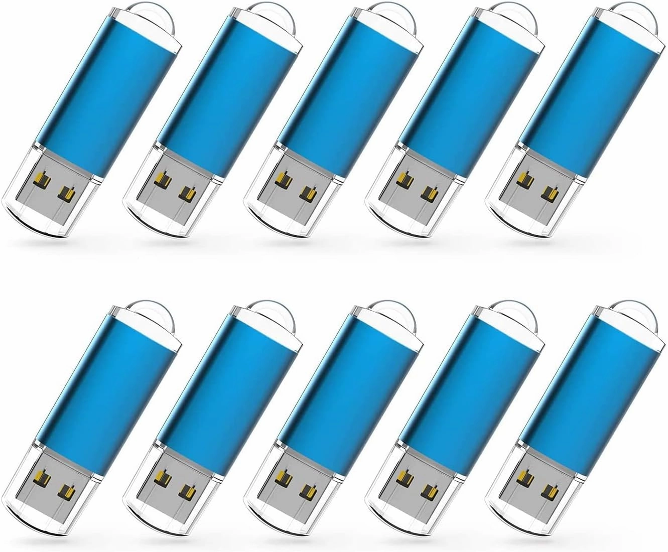 RAOYI 10 Pack 32GB USB Flash Drive USB 2.0 Memory Stick Bulk Thumb Drive Pen Drive Jump Drive-Blue