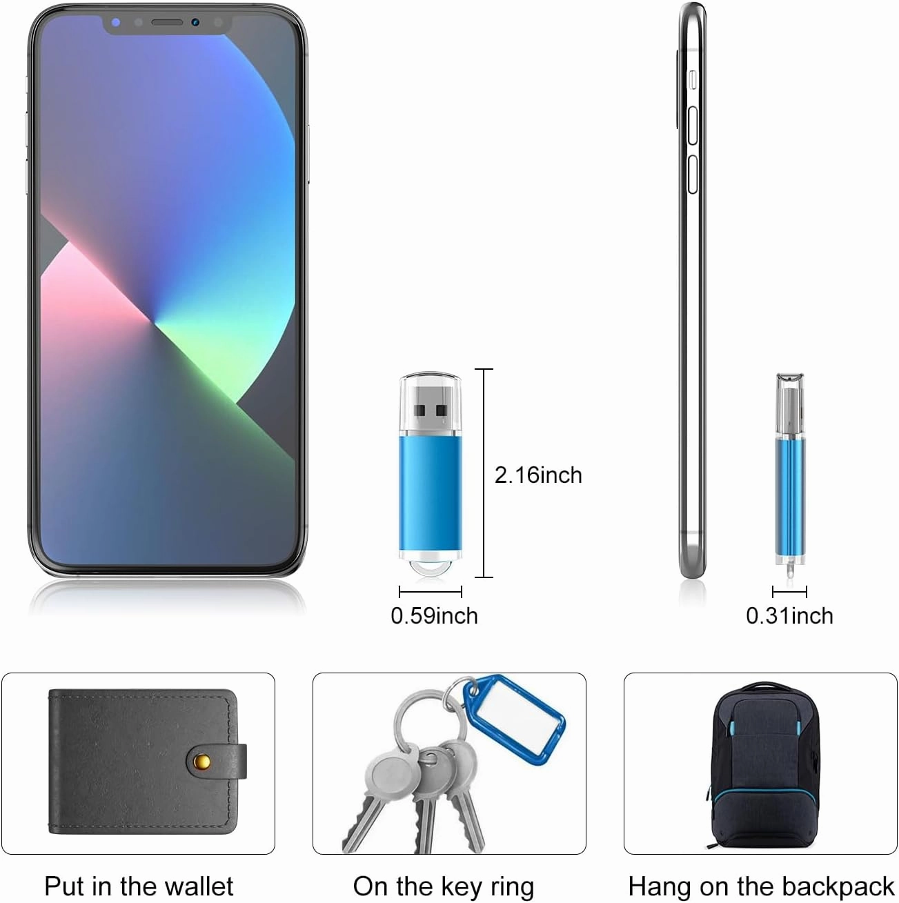 RAOYI 10 Pack 32GB USB Flash Drive USB 2.0 Memory Stick Bulk Thumb Drive Pen Drive Jump Drive-Blue