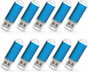 RAOYI 10 Pack 32GB USB Flash Drive USB 2.0 Memory Stick Bulk Thumb Drive Pen Drive Jump Drive-Blue