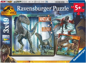 Ravensburger Jurassic World Dominion 3 x 49 Piece Jigsaw Puzzle Set for Kids - Screen-Free Activity Boosts Concentration and Focus
