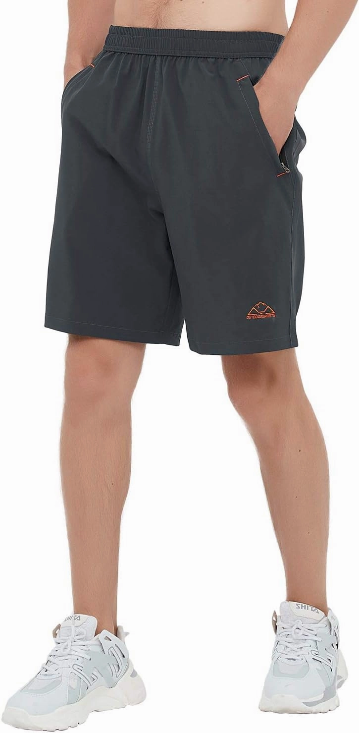 Rdruko Men's Quick Dry Hiking Shorts Lightweight Running Gym Outdoor Active Shorts with Zipper Pockets