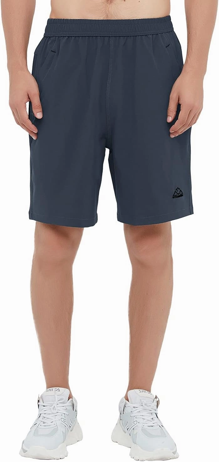 Rdruko Men's Quick Dry Hiking Shorts Lightweight Running Gym Outdoor Active Shorts with Zipper Pockets