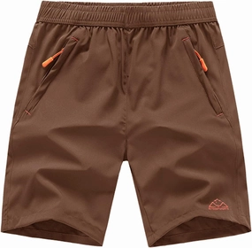 Rdruko Men's Quick Dry Hiking Shorts Lightweight Running Gym Outdoor Active Shorts with Zipper Pockets