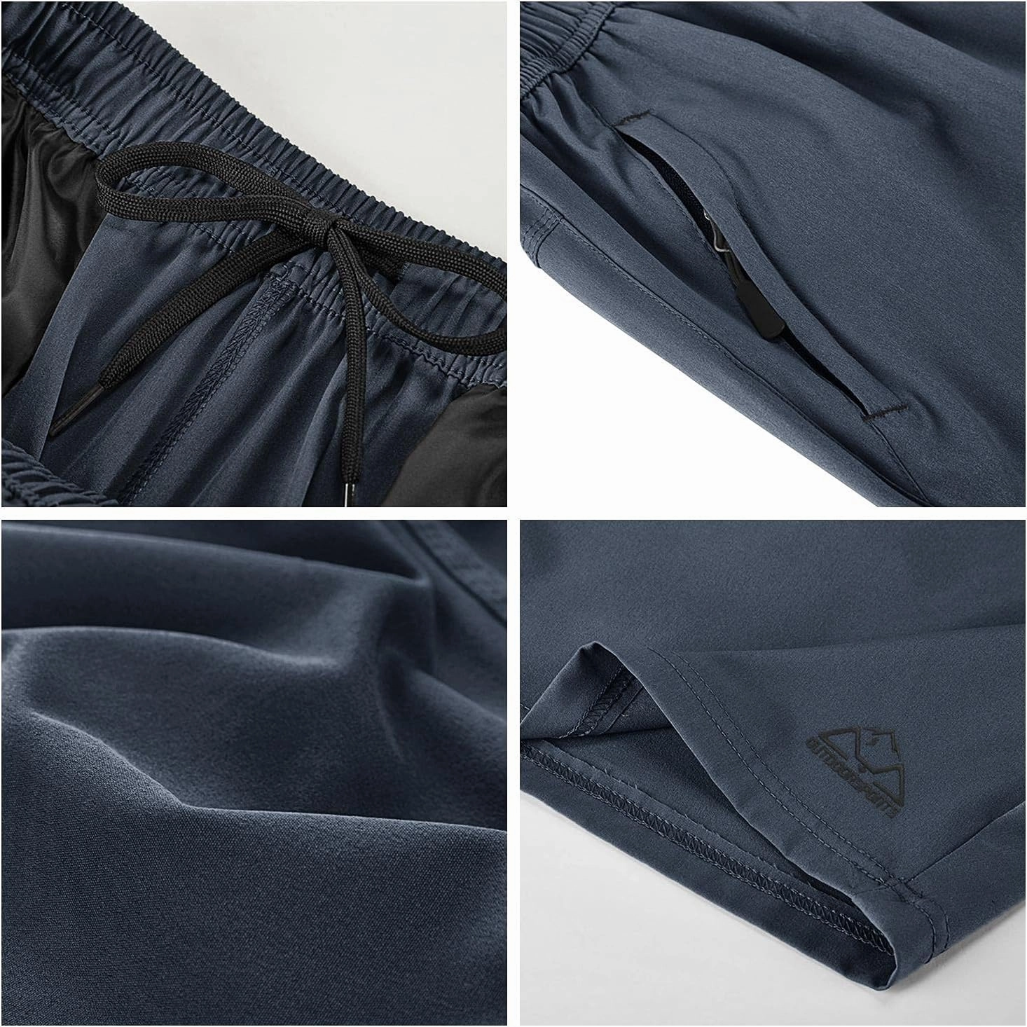 Rdruko Men's Quick Dry Hiking Shorts Lightweight Running Gym Outdoor Active Shorts with Zipper Pockets