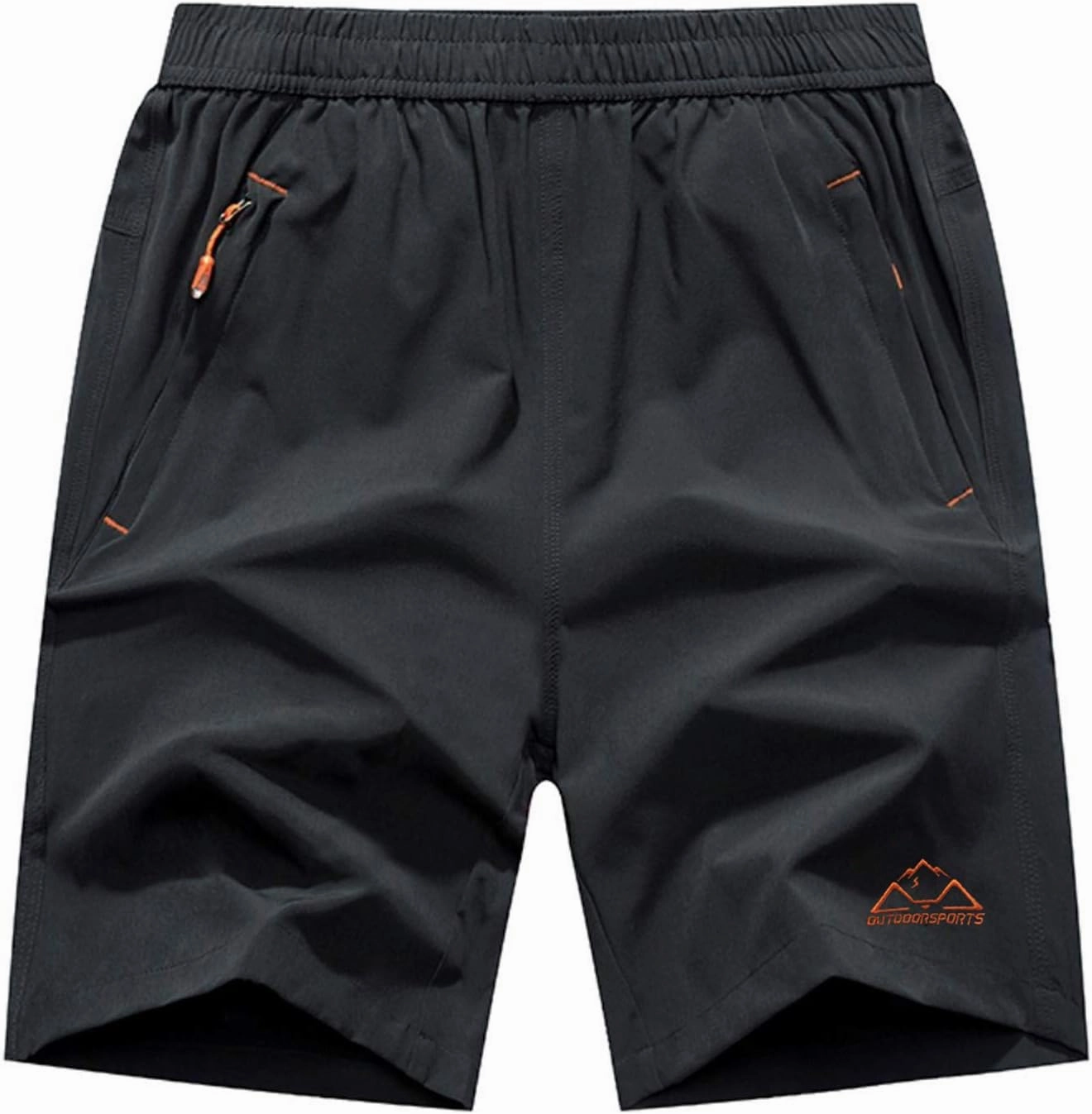 Rdruko Men's Quick Dry Hiking Shorts Lightweight Running Gym Outdoor Active Shorts with Zipper Pockets