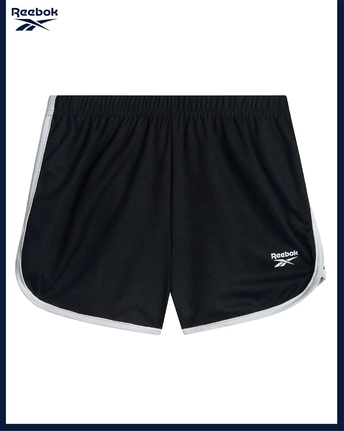 Reebok Girls Athletic Shorts - 3 Pack Active Performance Lightweight Mesh Dolphin Girls Shorts for Running Soccer Gym (7-12)