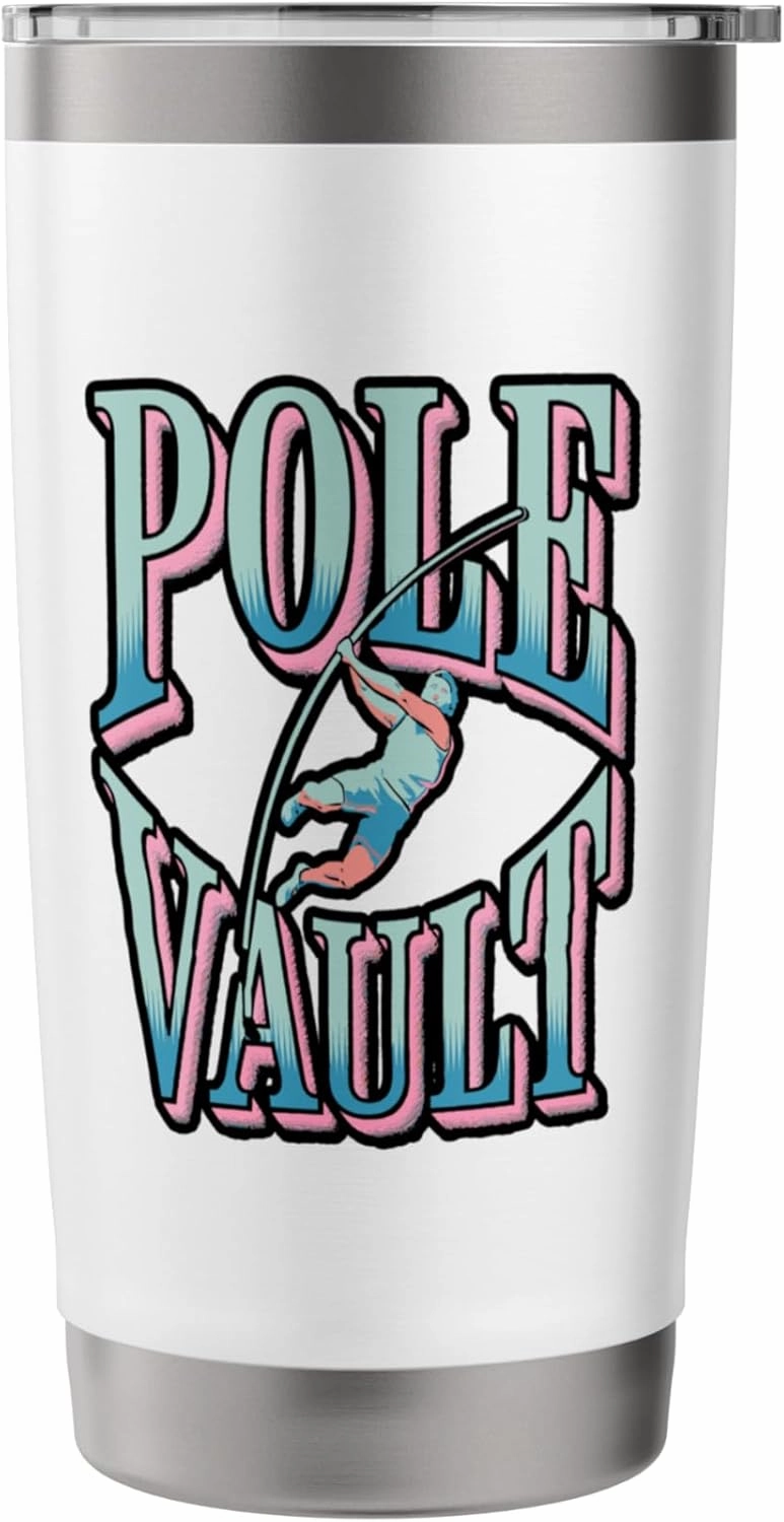 Retro Pole Vault Athlete Graphic Stainless Steel Insulated Tumbler