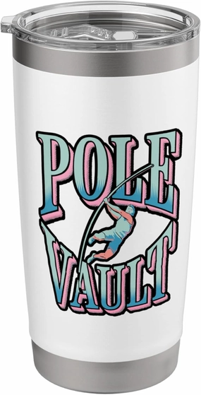 Retro Pole Vault Athlete Graphic Stainless Steel Insulated Tumbler