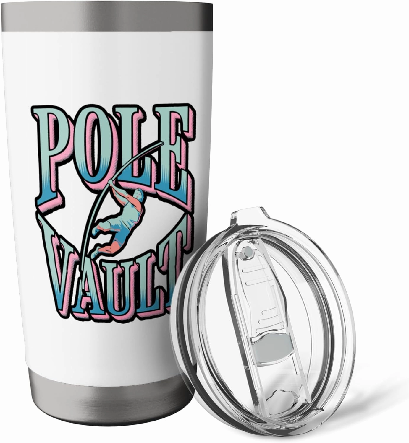 Retro Pole Vault Athlete Graphic Stainless Steel Insulated Tumbler