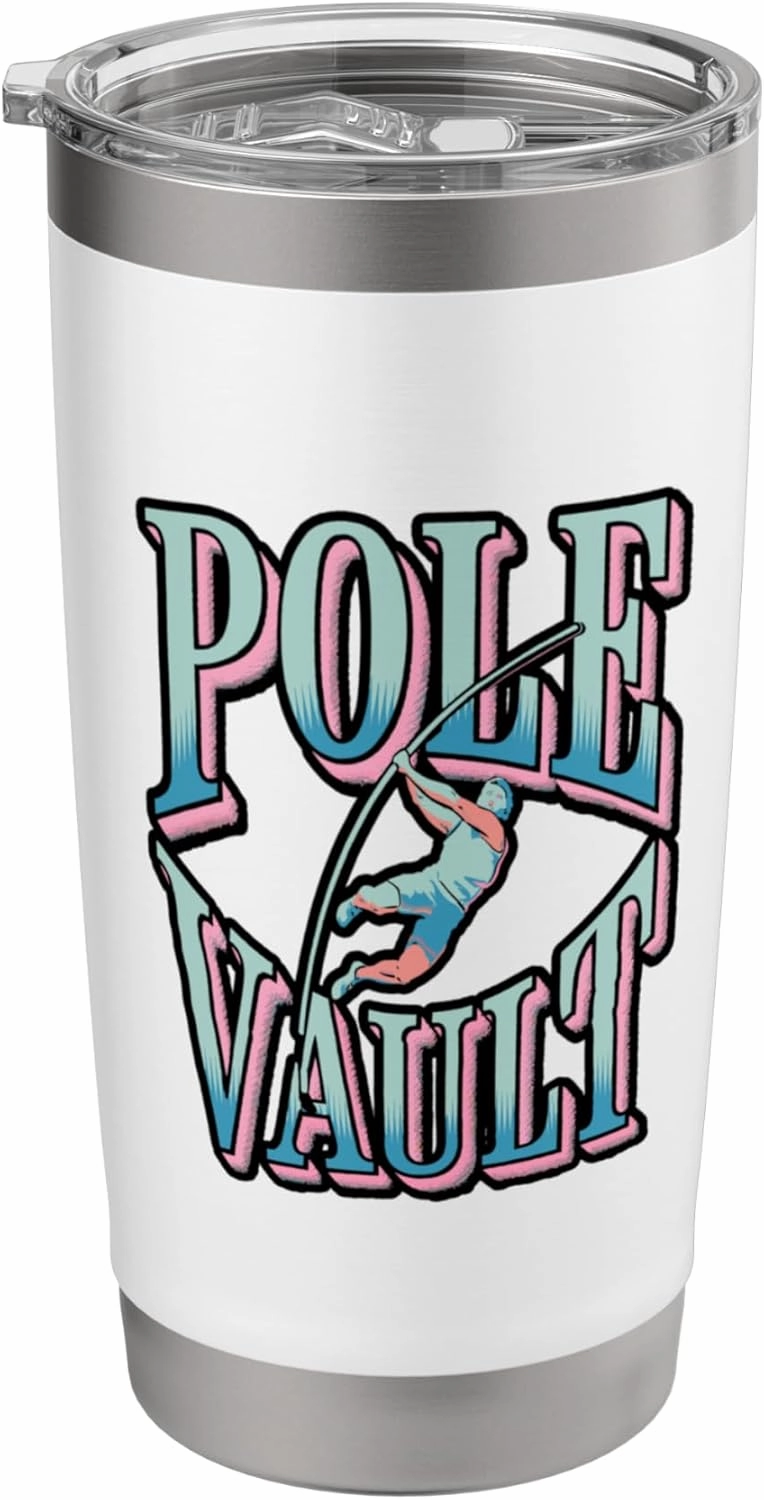 Retro Pole Vault Athlete Graphic Stainless Steel Insulated Tumbler