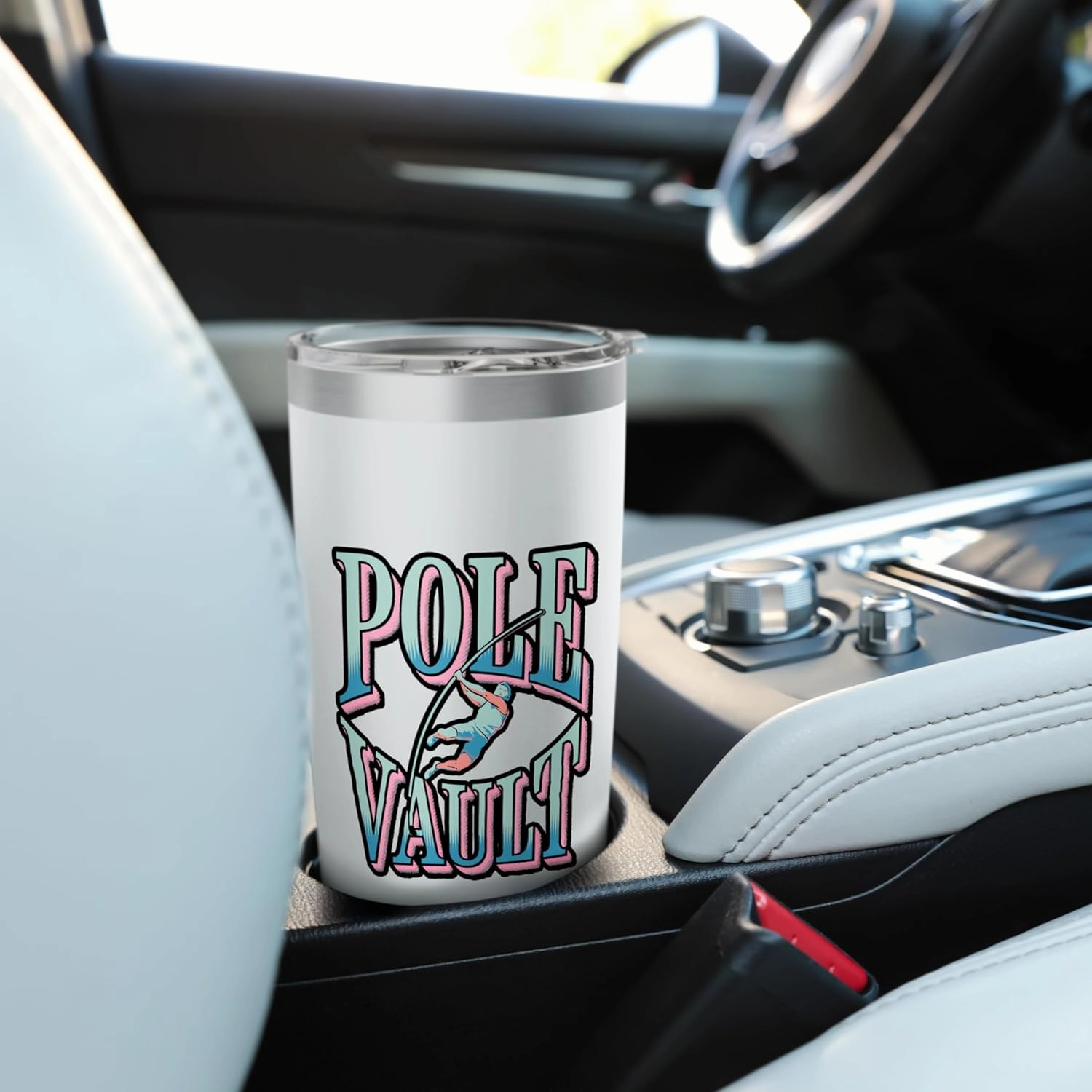 Retro Pole Vault Athlete Graphic Stainless Steel Insulated Tumbler