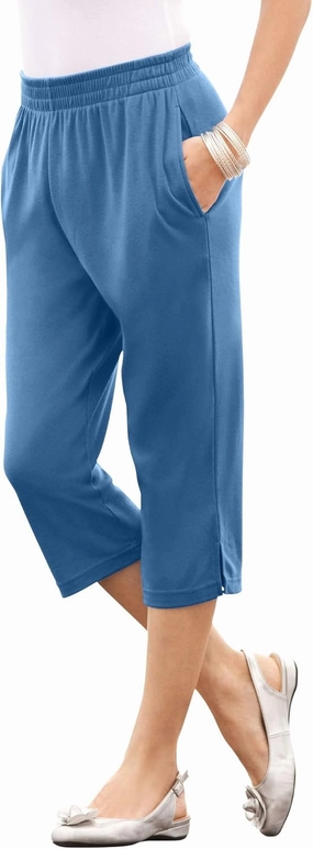 Roaman's Women's Plus Size Soft Knit Capri Pant