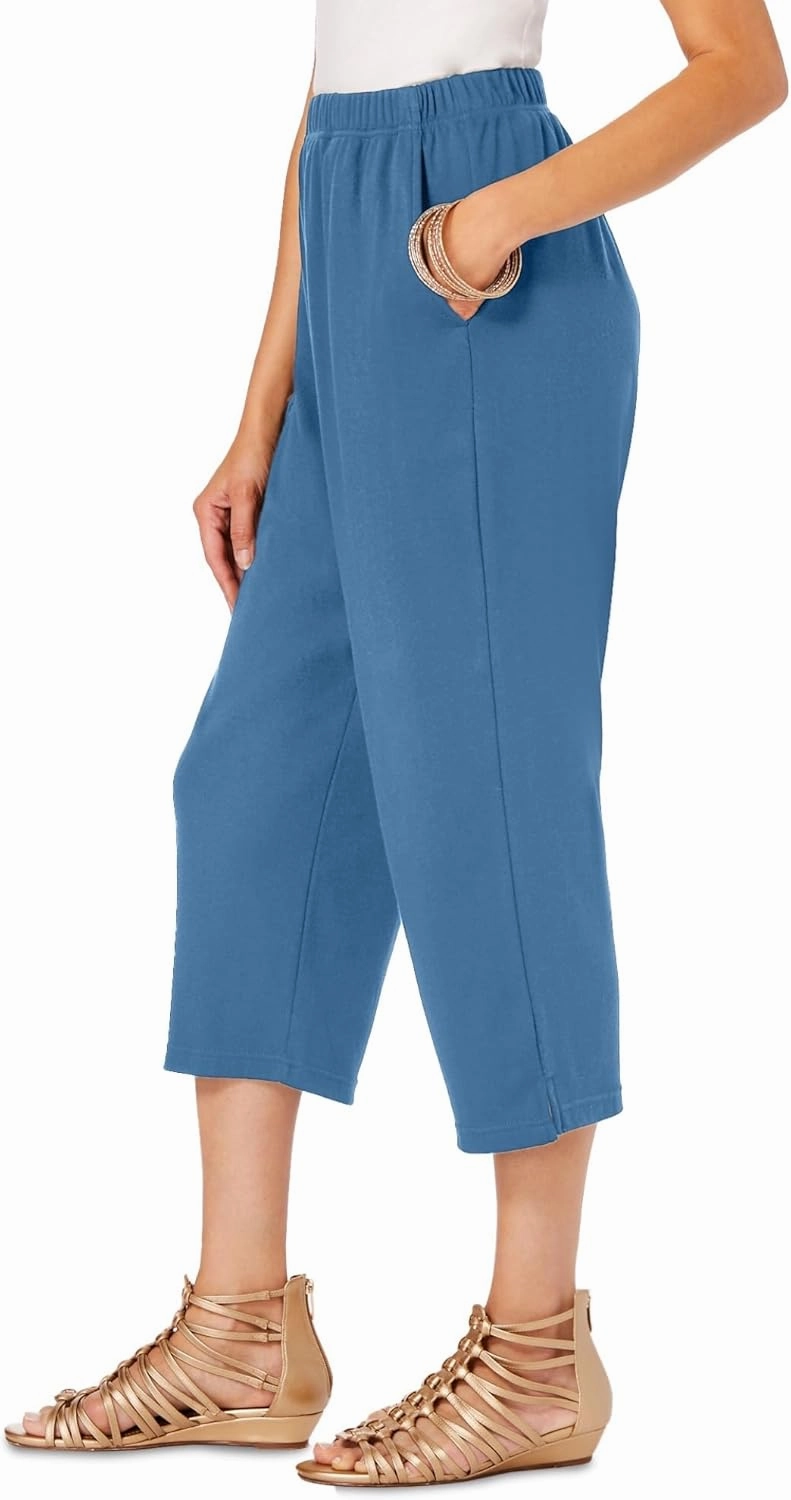 Roaman's Women's Plus Size Soft Knit Capri Pant