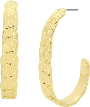 Robert Lee Morris Soho Womens Layered Petal Hoop Earrings