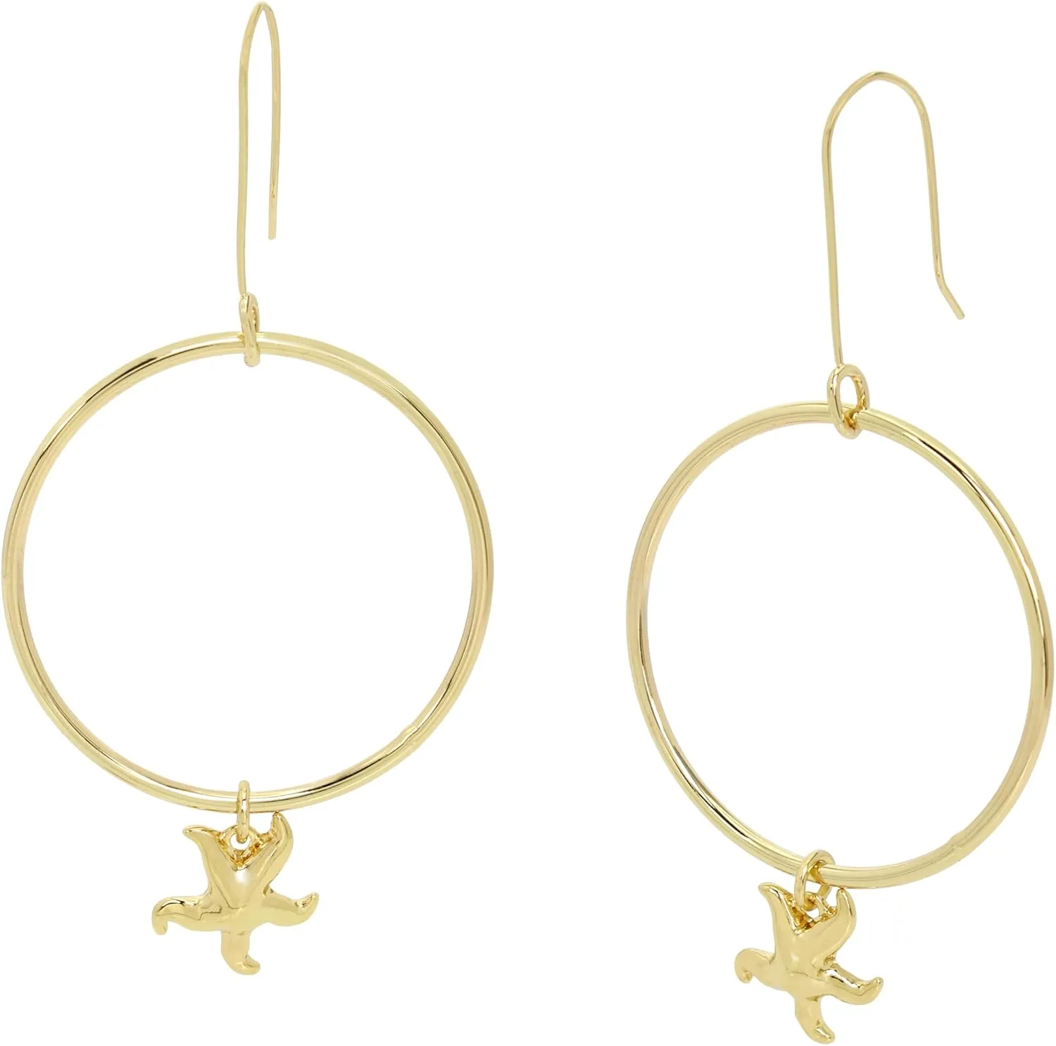 Robert Lee Morris Soho Womens Starfish Charm Hoop Earrings