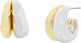 Robert Lee Morris Soho Womens Ribbed Huggie Hoop Earrings