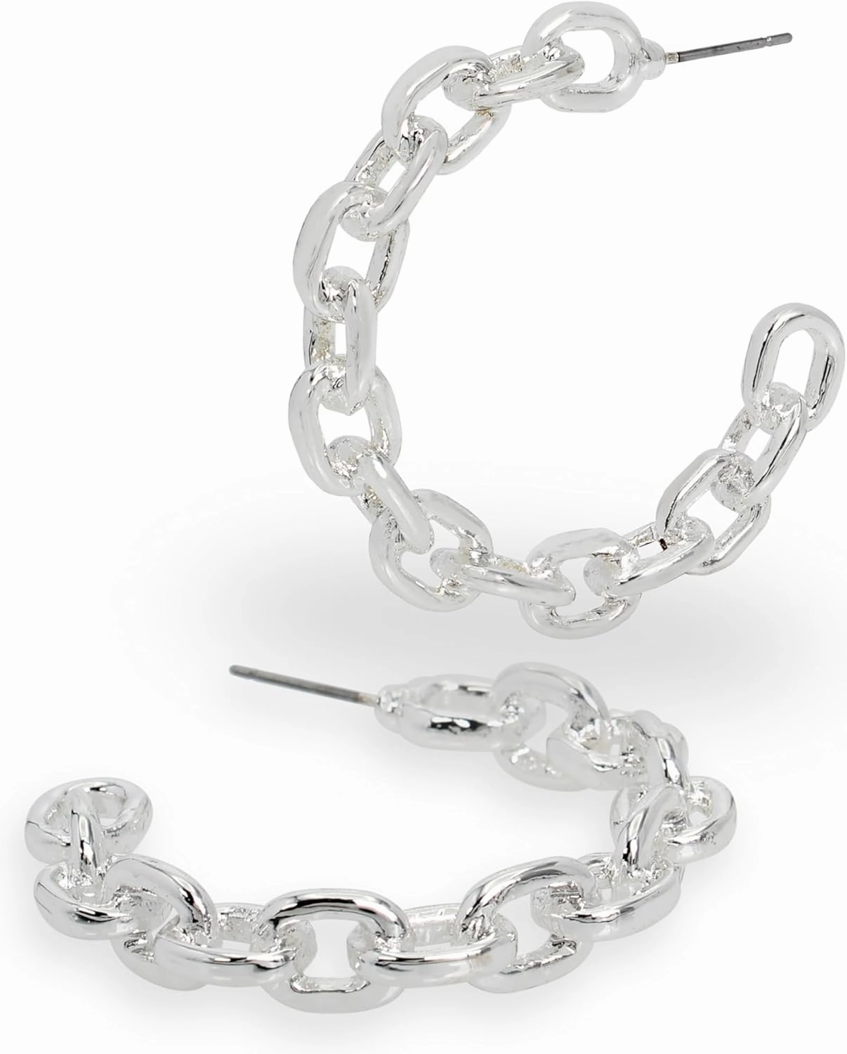 Robert Lee Morris Womens Chain Hoop Earrings