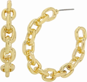 Robert Lee Morris Womens Chain Hoop Earrings