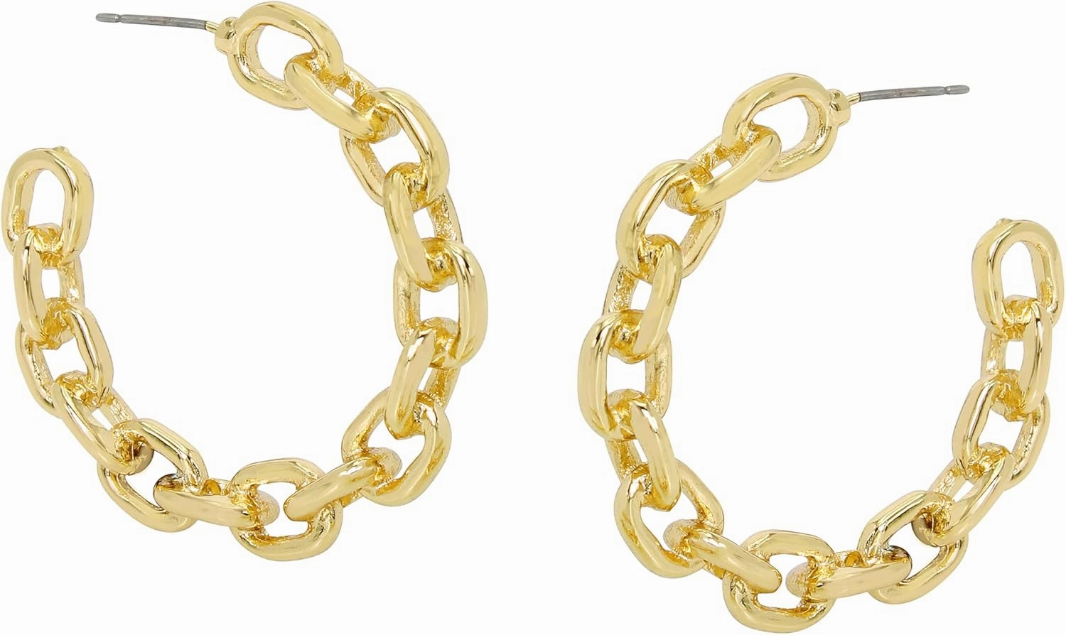 Robert Lee Morris Womens Chain Hoop Earrings