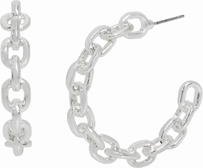 Robert Lee Morris Womens Chain Hoop Earrings