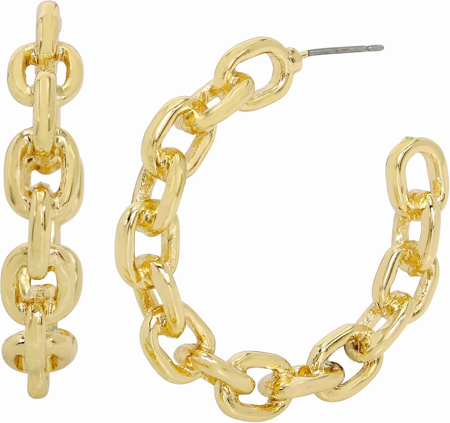 Robert Lee Morris Womens Chain Hoop Earrings