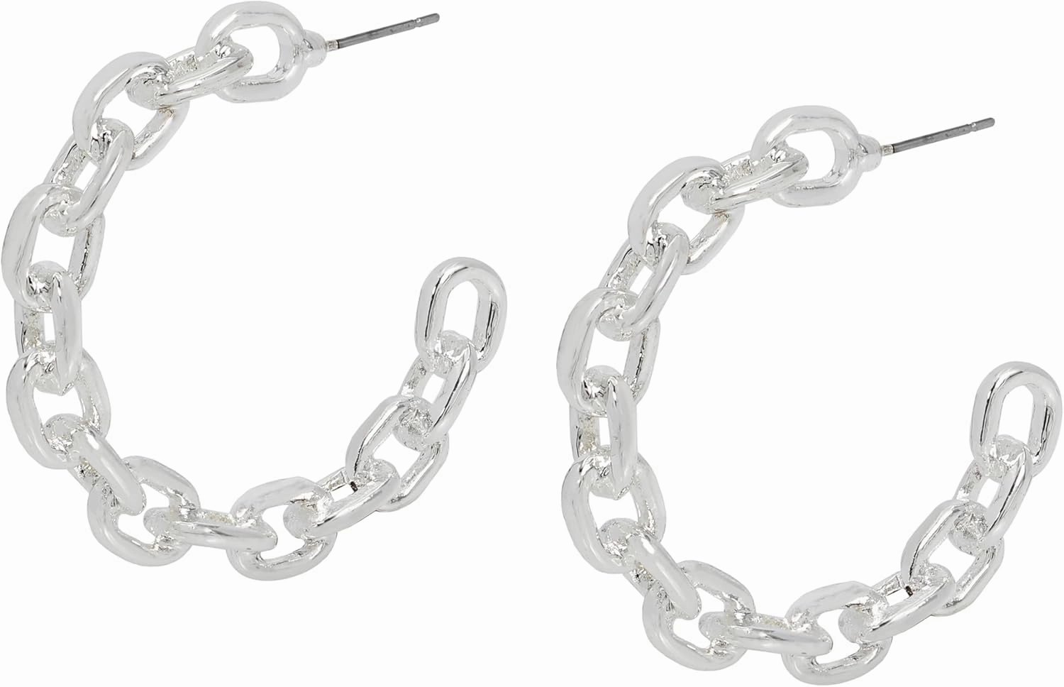 Robert Lee Morris Womens Chain Hoop Earrings