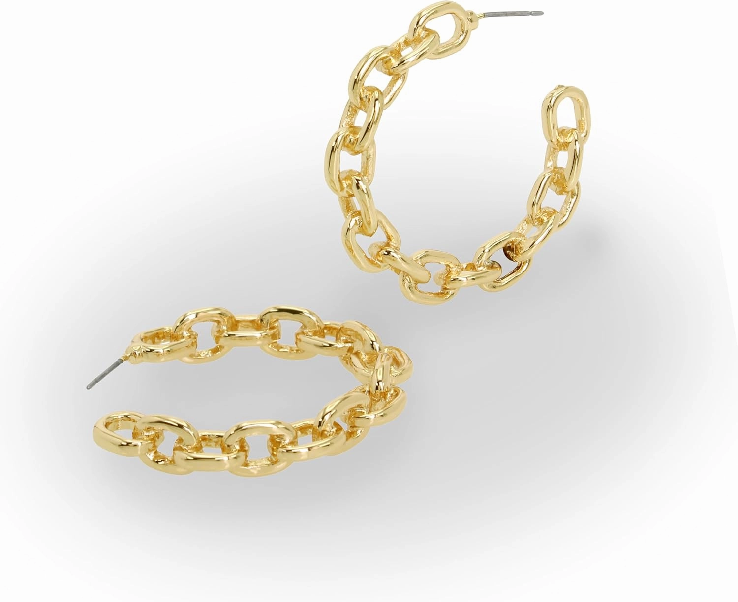 Robert Lee Morris Womens Chain Hoop Earrings